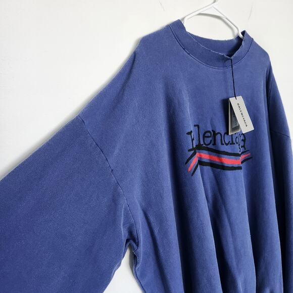 Authentic Balenciaga Hand-Drawn Political Campaign Oversized Sweatshirt 4/XL - Picture 7 of 13
